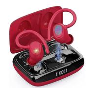 Auricolari wireless sportivi con Bluetooth 5.3, ampia compatibilità per una connessione perfetta tra i dispositivi, colore rosso.