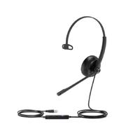 Auricolari Yealink UH34 con cavo USB per ufficio e call center con cancellazione del rumore, microfono e controlli in linea, colore nero