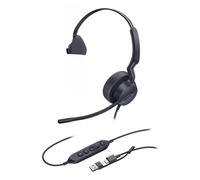 Auricolari Yealink UH42 Mono con cavo USB-C/A per chiamate e musica, Supraurali, Nero