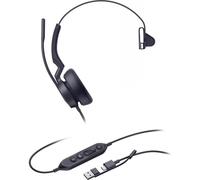 Auricolari Yealink UH46 cablati USB-C per ufficio con Cancellazione Rumore e microfono neri