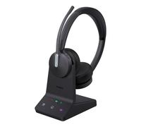 Auricolari Yealink WH64 Dual UC wireless DECT e Bluetooth per ufficio con microfono e busy light neri