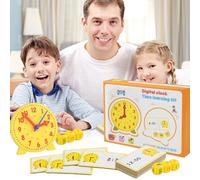 Aurihxus Orologio per l'apprendimento per bambini, scuola elementare orologio di apprendimento, orologio di apprendimento scuola elementare con modello di orologio dimostrativo, mappe del tempo e cubi