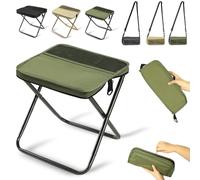 Auriiktch Foldable Backpack Stool, Portable Folding Camping Stool with Carry Bag, Portable Seats for Mountaineering and Hiking, Foldable Chair with Carrying Bag (Green, Small)