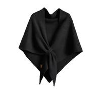 Auriiktch Scarf Shawl Wraps for Women, Casual Pashmina Shawl Wraps for Women, Women's Knitted Solid Color Shawl for Daily Wear (Black)