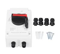 Aurikall Alloggiamento PC Impermeabile IP66 - Sezionatore isolatore fotovoltaico CC 1200 V 32 A per sistemi solari fotovoltaici, Interruttore a Stringa Solare con Serratura Manuale per