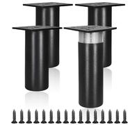 Aurinovellia 4 Pezzi Piedini per Mobili, Gambe per in Metallo Alluminio con Viti, Gambe Base per Scrivania Mobili da 12 a 13mm, Gambe per Tavolo Scrivania, Piedi per Mobili, per Armadietto Divano Nero