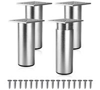 Aurinovellia 4 Pezzi Piedini per Mobili, Gambe per in Metallo Alluminio con Viti, Gambe Base per Scrivania Mobili da 10 a 11mm, Gambe per Tavolo Scrivania, Piedi per Mobili, per Armadietto Divano