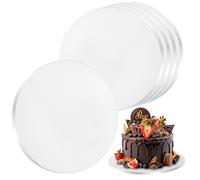 Aurinovellia 5 Pezzi Sottotorta Tondo, Vassoio Torta Rotondo 30 cm x 12 mm, Sottotorte Tondi, Riutilizzabili Disco per Torta, per il Trasporto di Torte e Dessert da 8-10 Pollici Feste e Matrimoni