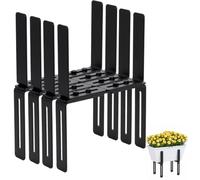Aurinovellia Supporto Fioriera Balcone 2 Pezzi Forma H, Senza Foratura, Regolabile, per Ringhiera 1,5-32 cm e Fioriera 15-23 cm, Supporto in Metallo Resistente (Nero, 4)