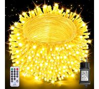 Auriostar Luci Natale Esterno, 20m 200LEDs Impermeabile IP44 Catena Luminosa Esterno, 8 Modalità Luci LED per Interno/Esterno Decorative Natalizie Albero di Natale Nozze Compleanno (Bianco Caldo)