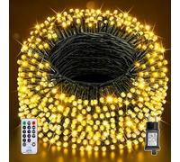 Auriostar Luci Natale Esterno 40m, 400LED Luci Albero di Natale Impermeabile IP44, 8 Modalità Catena Luminosa con Telecomando per Interno/Esterno Decorative Natalizie Albero di Natale Nozze Compleanno