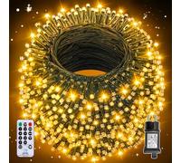 Auriostar Luci Natale Esterno 60m, 600LED Luci Albero di Natale Impermeabile IP44, 8 Modalità Catena Luminosa con Telecomando per Interno/Esterno Decorative Natalizie Albero di Natale Nozze Compleanno