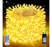 Auriostar Luci Natale Esterno 60m, 600LED Luci Albero di Natale Impermeabile IP44, 8 Modalità Catena Luminosa con Telecomando per Interno/Esterno Decorative Natalizie Albero di Natale Nozze Compleanno