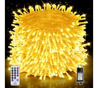 Auriostar Luci Natale Esterno 80m 800LEDs, Catena Luminosa Esterno, Impermeabile IP44, 8 Modalità Luci LED per Interno/Esterno Decorative Natalizie Albero di Natale Nozze Compleanno (Bianco Caldo)