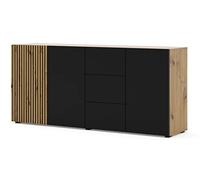 AURIS 3D3S - Comò con 3 ante e 3 cassetti, 180 cm, colore: rovere Artisan