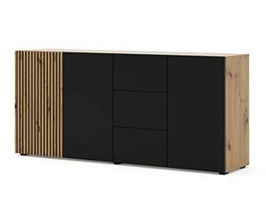AURIS 3D3S - Comò con 3 ante e 3 cassetti, 180 cm, colore: rovere Artisan