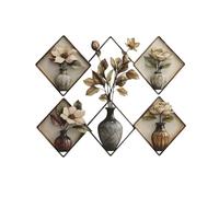 Auriselle 1 pezzi 40 * 50CM Adesivi murali Piante in vaso verdi Fiori Vasi - Decorazione murale autoadesiva 3D con piante e foglie verdi - Quadro moderno per soggiorno ufficio hotel