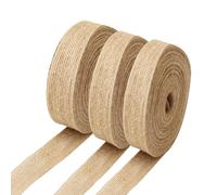 Auriselle 2 rotoli 25 mm + 1 rotolo 40 mm x 10 metri nastro iuta Burlap Burlap Ribbon, Sisal Wide Ribbons Vintage tessitura regalo fiocco decorativo fai te albero di Natale decorazione di nozze