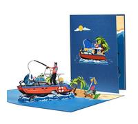 Auriselle 3D Pop-Up Biglietto auguri pensionamento Viaggio Vela Pesca - Biglietti pieghevoli Un regalo indimenticabile meritato Scopri la gioia del viaggio con la nostra meraviglia carta artistica