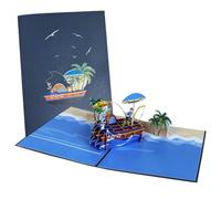 Auriselle 3D Pop-Up Biglietto di auguri pensionamento Viaggio Vela Pesca - Biglietti pieghevoli Un regalo indimenticabile per il meritato Scopri la gioia del nostro meraviglioso pieghevole