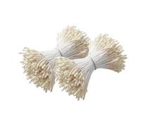 Auriselle 840 Pezzi Steli di Fiori di Scovolino Petali Artificiali Perline Doppie Teste 2 MM Steli Opachi per Artigianato Bouquet di Tulipani Progetti Fai da te Decorazione (Crema)