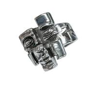 Auriselle Anello da Uomo Regolabile con Motivo a Maschera Incrinata Vintage Viking Retro Geometric Open Ring Anello da Pollice Gotico Gioielli Regali per Uomini Ragazzi Padre