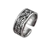 Auriselle Anello da Uomo Regolabile Occhio del Diavolo Vintage Vichingo Retrò Aperto Anello da Pollice Gotico Gioielli Regali per Uomini Ragazzi Padre