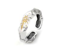 Auriselle Anello da Uomo Regolabile Rune del Sole D'Oro Anello Aperto Vintage Vichingo Retrò da Pollice Gotico Gioielli Regali per Uomini Ragazzi Padre, Argento