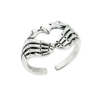 Auriselle Anello da Uomo Regolabile Scheletro da Dito a Forma di Cuore Vintage Viking Retro Open Ring Anello da Pollice Gotico Gioielli Regali per Uomini Ragazzi Padre