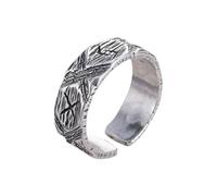 Auriselle Anello da Uomo Regolabile Totem Testurizzato Vintage Viking Retro Open Ring Anello da Pollice Gothic Punk Gioielli Regali per Uomini Ragazzi Padre