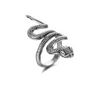 Auriselle Anello Vichingo da Uomo Anello regolabile con motivo a serpente attorcigliato, Gioielli retrò punk hip hop gotico, Vintage unisex, Regalo di compleanno/natale per uomini ragazzi signore