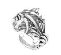 Auriselle Anello vichingo da uomo con apertura regolabile, design con ali e artigli, gioielli retrò punk hip hop gotici unisex vintage, regalo di compleanno/Natale per uomini e ragazzi