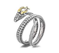 Auriselle Anello vichingo da uomo regolabile con motivo a serpente, gioielleria aperta retrò punk hip hop gotico, unisex vintage, Festa di compleanno/Regalo di Natale per uomini, ragazzi, signore