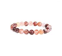 Auriselle Bracciale da Donna e da Uomo in Vera Pietra Naturale con Perle Rotonde da 6 mm Bracciali Elastici Gioielli Spiritual Red Crystal Agate, C