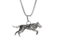 Auriselle Collane Con Ciondoli Da Uomo Viking Wolf Vintage, Collana Con Catena Celtica Wolf da Uomini, Collana Punk Hihop da Uomo, Regalo Nordico Viking con Catena Da Uomini, Lunghezza 60 Cm