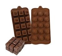 Auriselle Muffa Del Cioccolato del Commestibile Silicone Profondo 2 Pezzi Rivestimento Antiaderente Silicone Stampo Cioccolato Profondo Stampo Cioccolato Quadrato e Sorriso Stampo