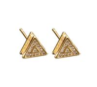 Auriselle Orecchini Bottone Rotondi Con Zirconi da Uomo Orecchini Bottone Geometrici Traforati da Uomo, Hip Pop Regalo Per Uomini Compleanno San Valentino Natale, Dorato 12 MM