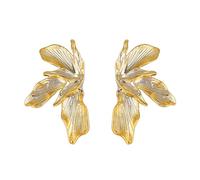 Auriselle Orecchini tridimensionali a forma di petalo per donna, orecchini a forma di fiore in materiale acrilico fiore lucidi bottone regolabili Gioielli Donna Ragazze, oro