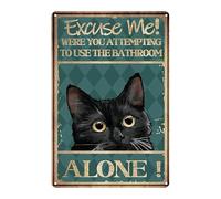Auriselle Tin Signs Retro Metal Cat Sign in peltro 8x12 pollici - Cartello decorativo in latta Wall Art design del bagno Insegne in metallo per Home Bar Bagno o Cafe perfetto come decorazione gatti