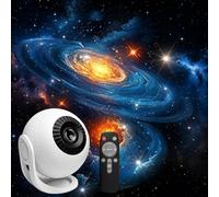 AURIVEE Proiettore Galassia Bluetooth - Luce Notturna Cielo Stellato con 12 Film HD e Telecomando, Altoparlante Bluetooth & Rumore Bianco per Camera Bambini e Adulti