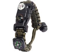 AuRiver Braccialetto Paracord Sopravvivenza Militare Kit, Bracciale Sopravvivenza Regolabile con Flint + Bussola + Termometro per attività all'aperto Escursionismo