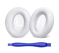 Aurivor Cuscinetti auricolari in pelle di agnello per cuffie Bose Noise-Cancelling (NC) 700, in vera pelle con morbida pelle al tatto, isolamento acustico, spessore aggiunto (bianco)