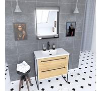 Aurlane PACM033 Structura P033 - Mobile da bagno, colore: Nero/Bianco