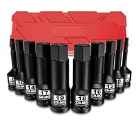 Aurlloct Bussola a Brugola Hex a Impulsi 1/2’’, 10 Pezzi Bussole Esagonali Set, 5mm - 19mm Bussola con Punte, Indicato per Interventi su Auto, Piccole Riparazioni Domestiche