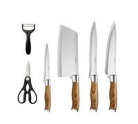 AURMOO Set 6 di Coltelli da Cucina Professionali, Set Coltelli da Cucina, | Coltello da Cuoco, Coltello da Taglio, Coltellos Universale, Coltelli da Tavola e Utensili Cucina, Forbici,