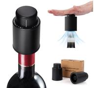 AUROAY 2Pcs Tappo Vino Sottovuoto con Indicatore di Data,Tappi Sottovuoti per Vino Rosso,Stoper Vacuum Riutilizzabileper Bottiglie Vino,Consevazione di Vino,Regalo per Amanti del Vino,Accessori Vino