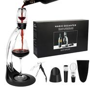 AUROAY Aeratore per Vino Rosso,Ossigenatore Decanter con Supporto per Vino,Aerazione Istantanea per Vino,Set di Accessori da Vino con Tappi Versatore Cavatappi,Decanter del Vino con Filtro