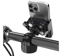 AUROAY Supporto Telefono Bicicletta Moto con 360°Rotazione,2025 Porta Cellulare Antivibrazione 4 Punti da Scooter/Bici/MTB,Stabile Universale Non Blocca Fotocamera e Pulsanti per Smartphone 4,7-7"