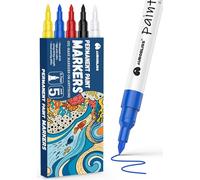 Aurobliss Pennarelli indelebili a punta fine, pennarelli colorati a base di olio per metallo, tessuto, legno, rocce, plastica, pittura su vetro, penne permanenti a base di olio