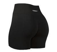AUROLA Dream Collection, Pantaloncini da Allenamento da Donna, Senza Cuciture, Morbidi, a Vita Alta, Pantaloncini da Palestra, 4.5 Nero, S